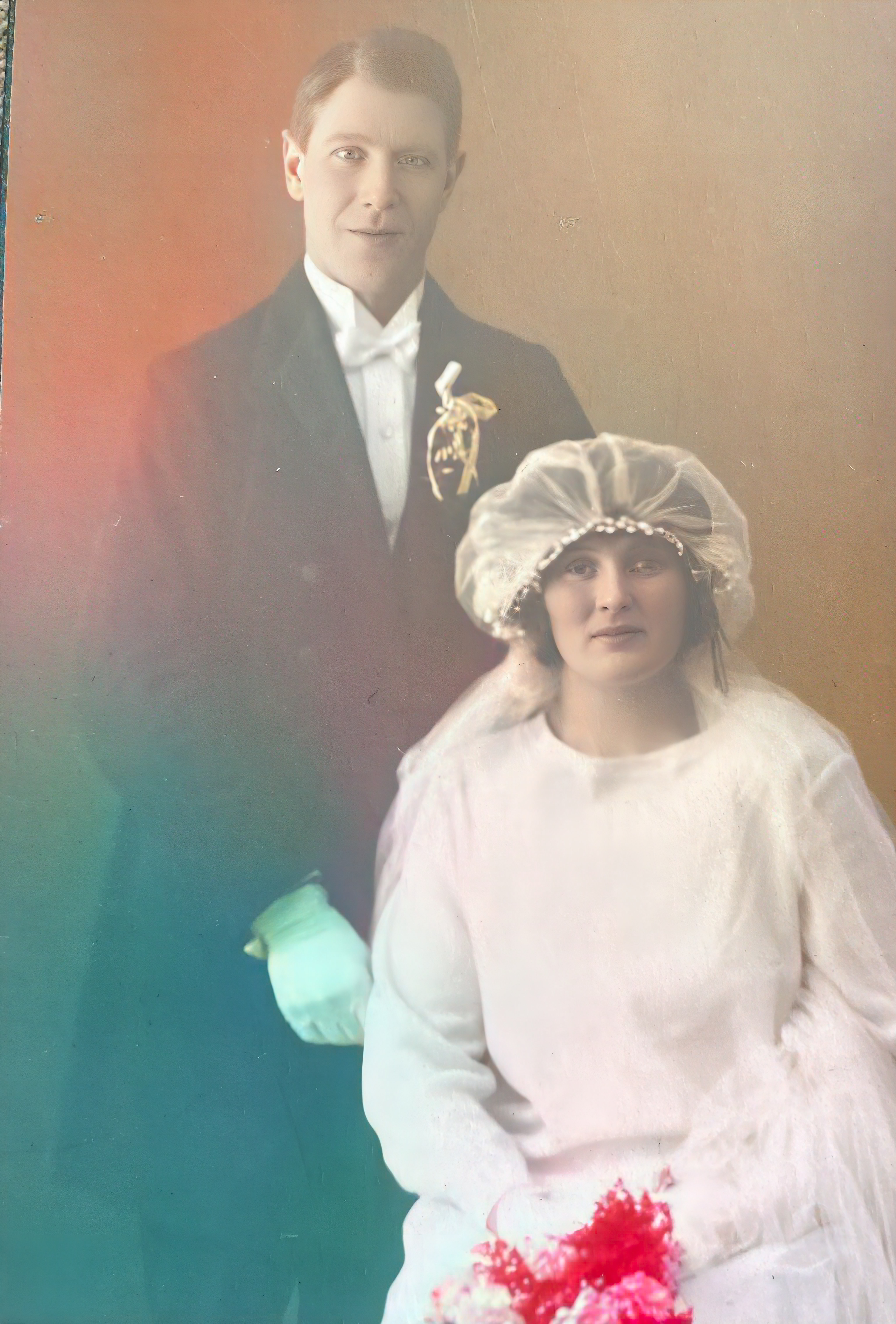 Bröllopsfoto, troligen John och Anna Juliana 1925